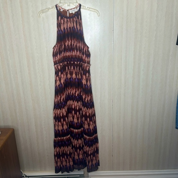 🆕 🔥 A.L.C. Elara Crinkle Chiffon Silk maxi Dress Tie Dye Dress 100% silk size 10 - Picture 13 of 16